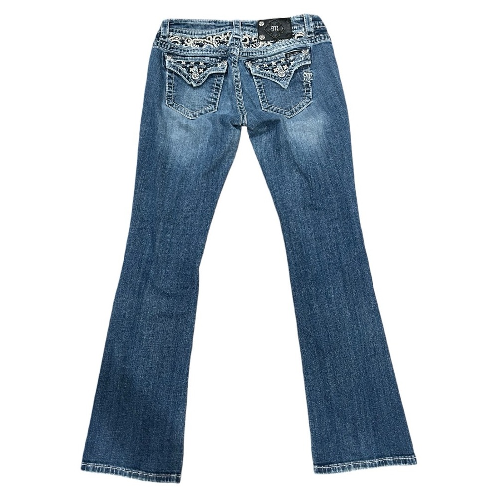 Miss Me Blue Embellished Back Pocket Bootcut Jeans